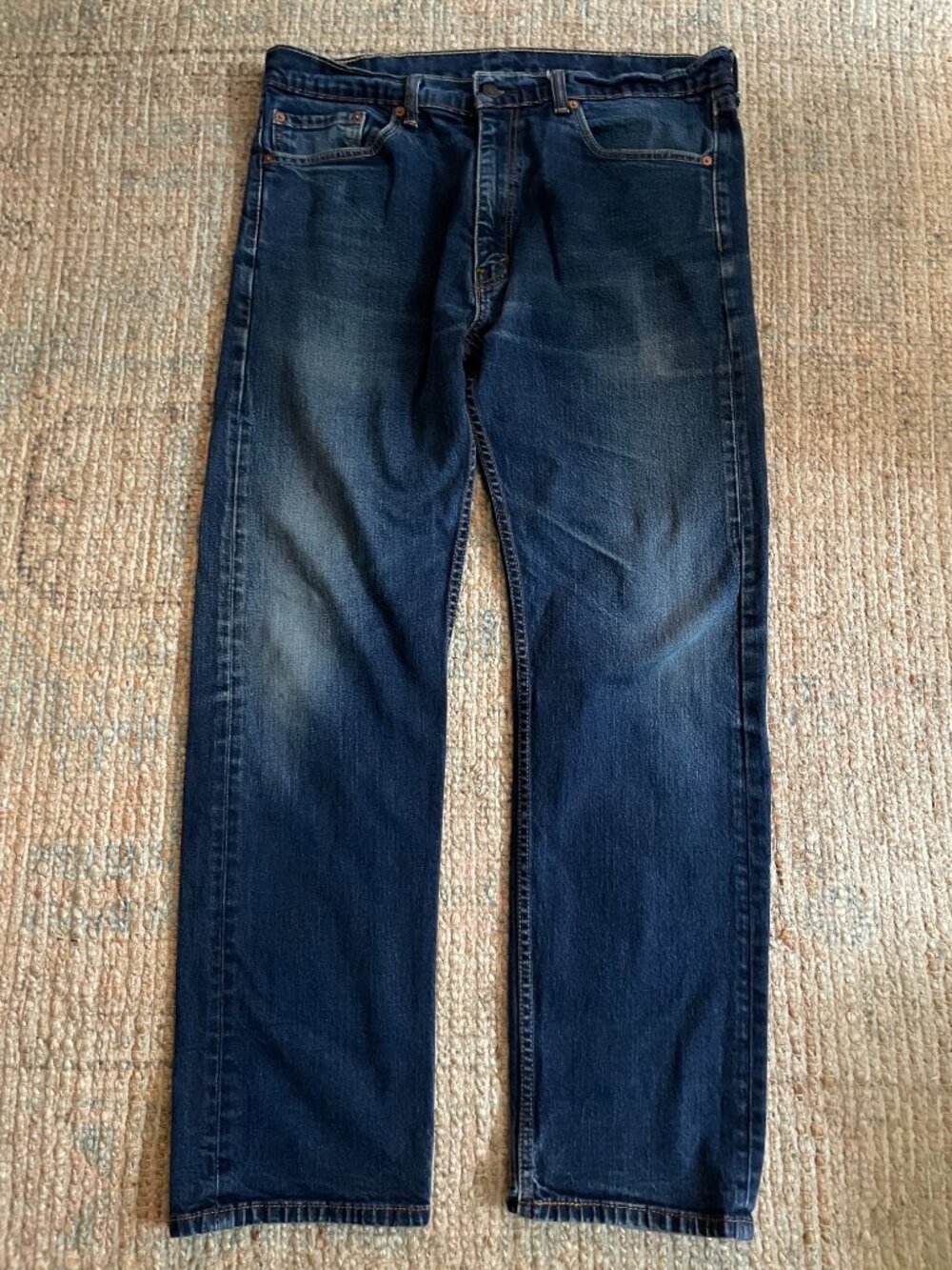 Levi's 505 Regular Fit Straight Leg Men's Jeans Dark Wash Blue W38 L32 EUC